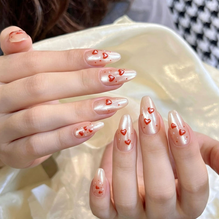 Artistic Heart Design Press-On Nails