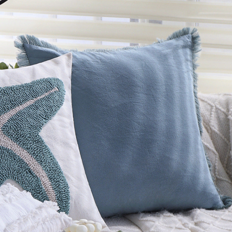 Decorative cushion cover with high-pile starfish relief Stornfield