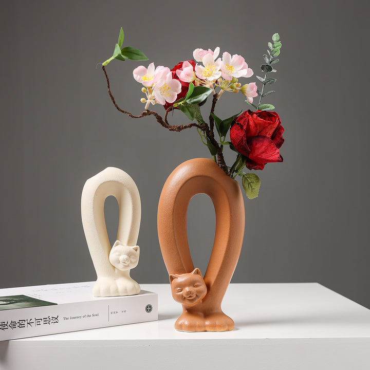 Cat-Shaped Decorative Sculpture