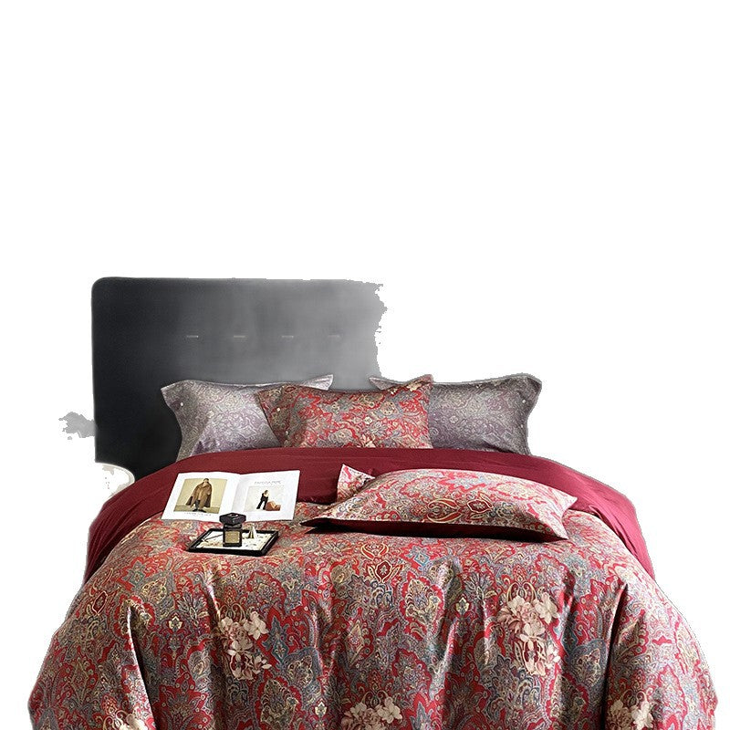 Panda Print Cotton Sateen Duvet Cover Set with Reversible Solid Backing and Button Closure