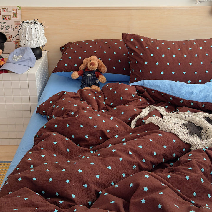 Star Patterned Lightweight Duvet Cover Set