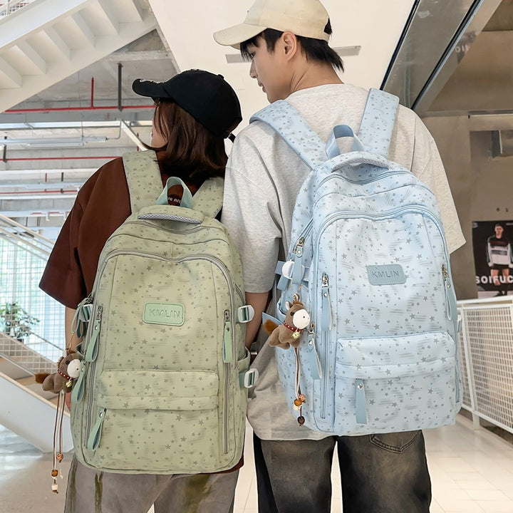 Stylish Multi-Pocket Star-Embellished Backpack Stornfield