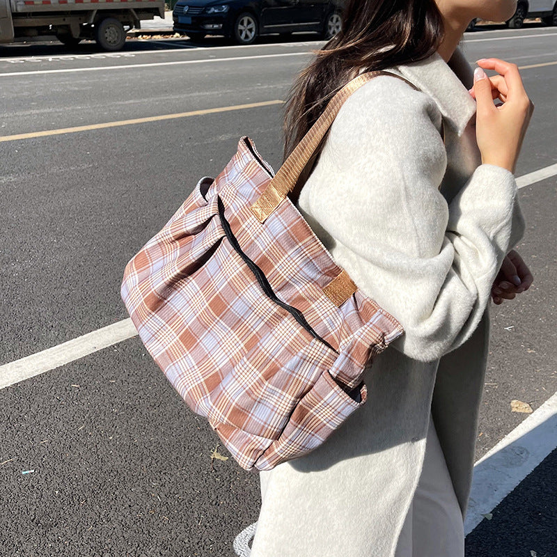 WoSpacious Plaid Utility Tote Bag Stornfield