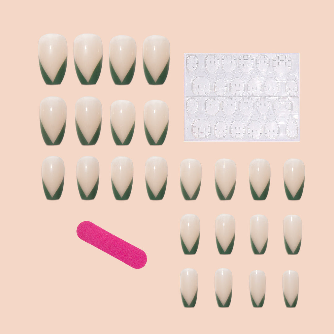 Nail set with elegant V-shape and natural finish Stornfield