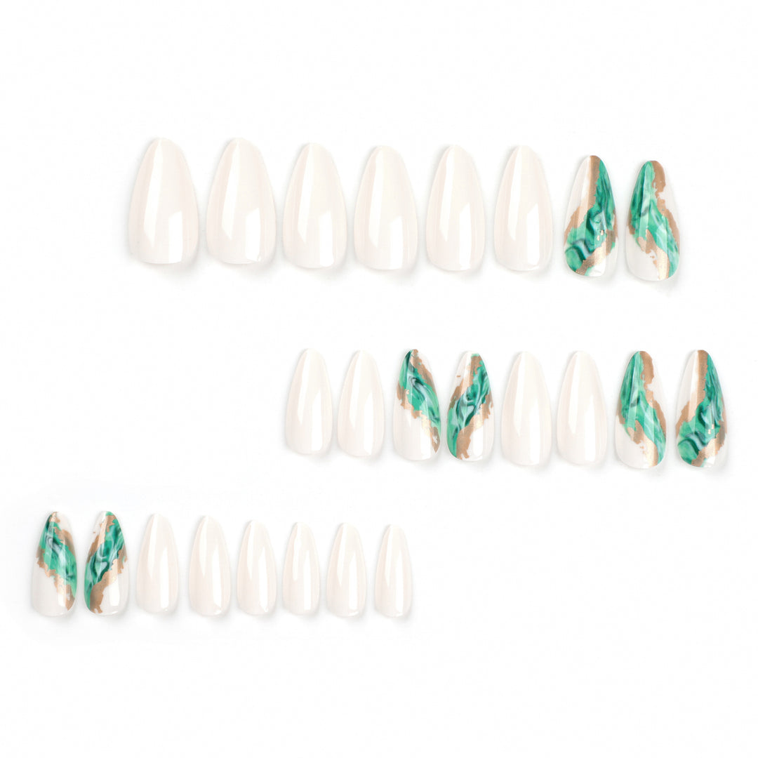 Artful Nail Extensions with Elegant Marbled Design Stornfield