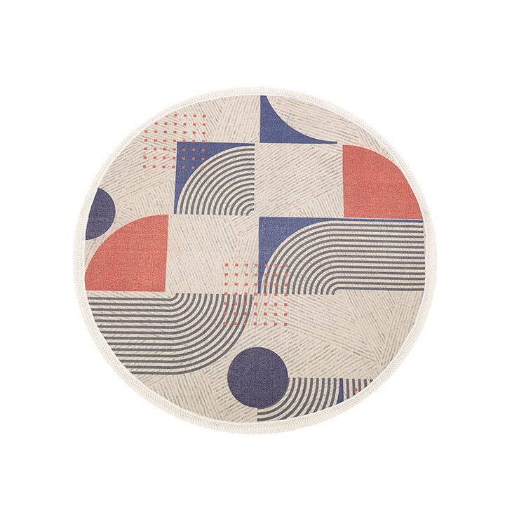 Round Decorative Living Room Carpet with Modern Geometric Pattern Stornfield