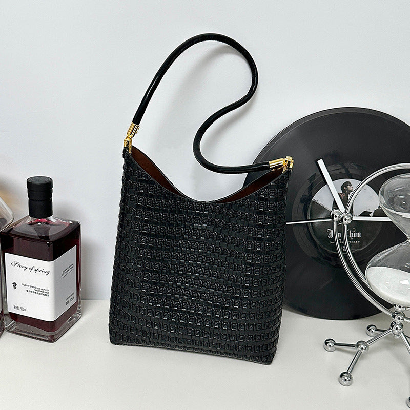 Textured Weave Shoulder Bag