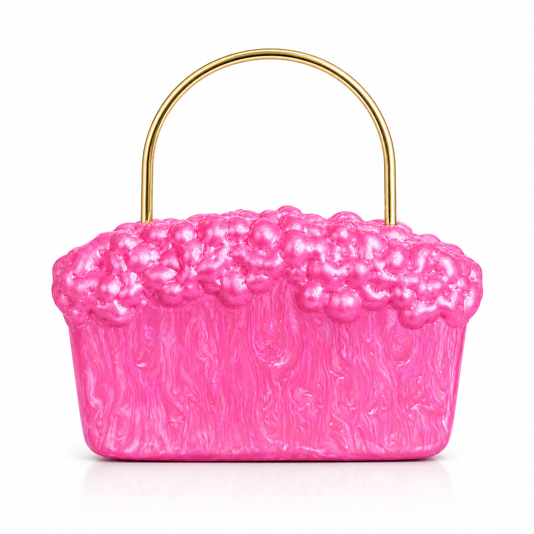 Sculptural Pearl-Embellished Handbag
