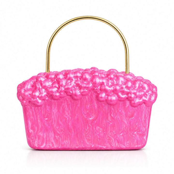 Sculptural Pearl-Embellished Handbag