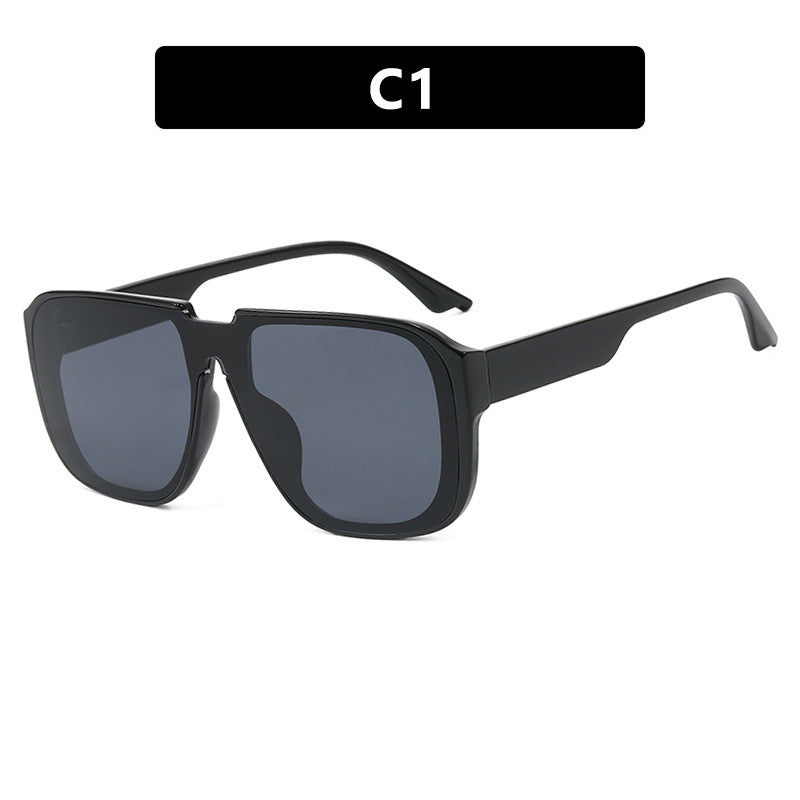 Ladies trendy square sunglasses with transparent green frame and protective UV filter Stornfield