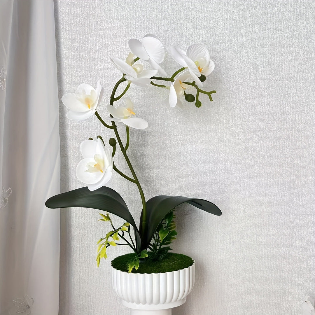 Elegant Faux Orchid Arrangement for Indoor Decor Display