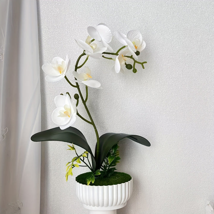 Elegant Faux Orchid Arrangement for Indoor Decor Display