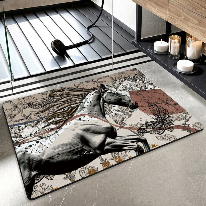Artistic Horse-Themed Bath Mat Stornfield 1788245763