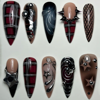 Gothic Themed Press-On Nail Art Stornfield