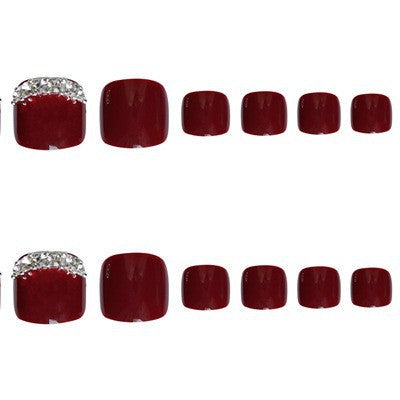 Glamorous Rhinestone-Accented Press-On Toenails Stornfield