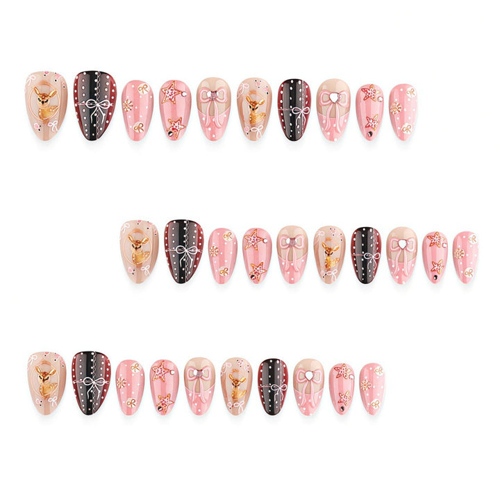 Artificial Nails in Playful Deer Design Stornfield