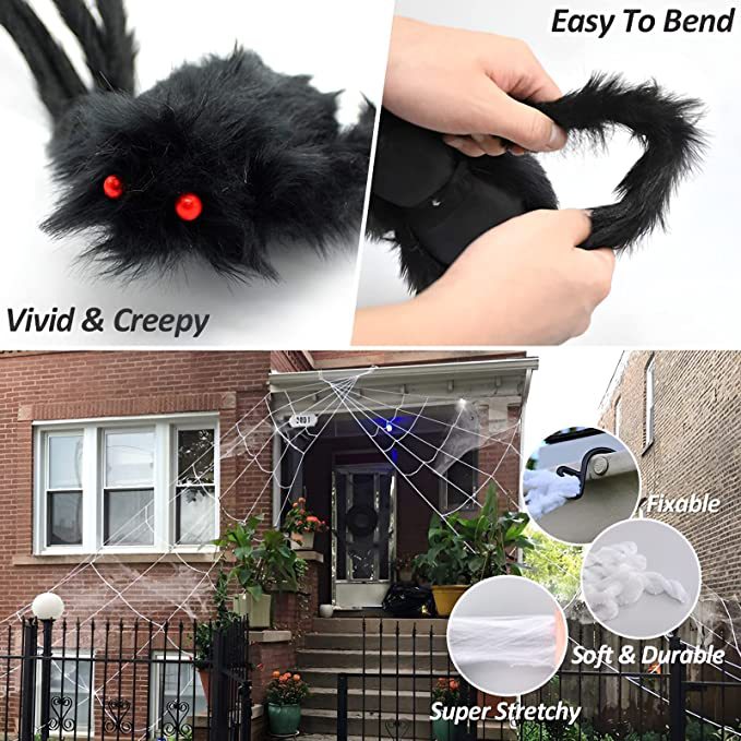 Creepy Realistic Plush Spider Decoration Stornfield