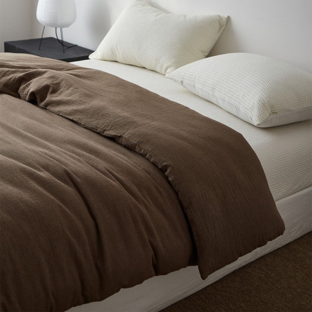 Washed Crinkle Linen-Blend Textured Duvet Cover