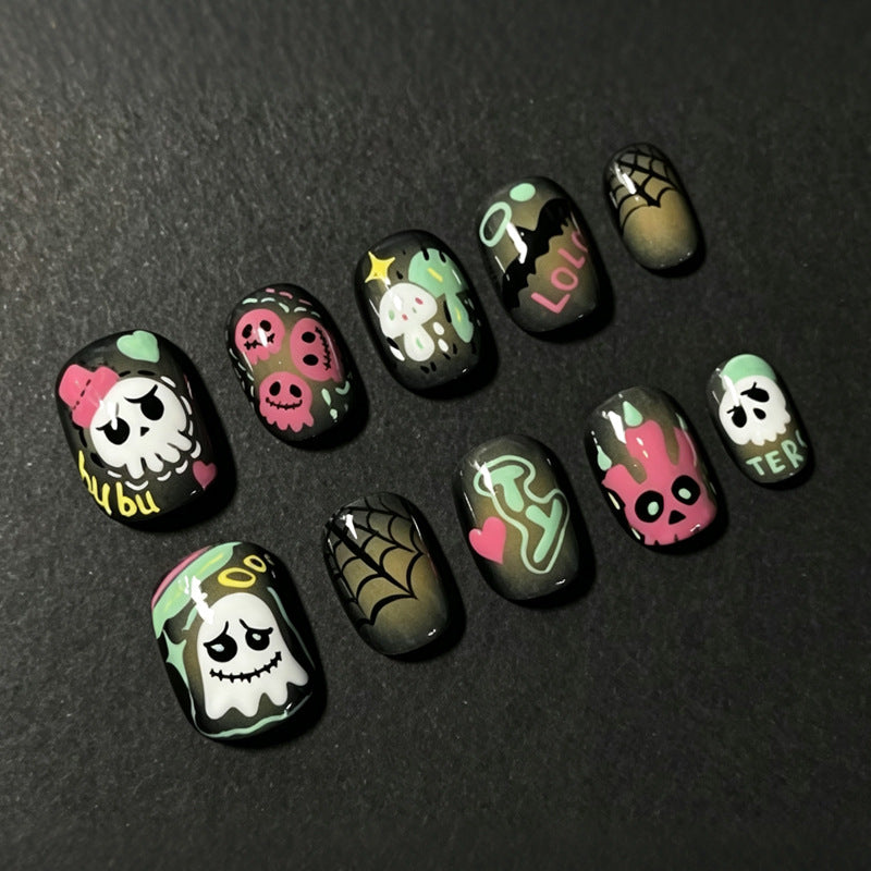 Acrylic nail set with creative spooky designs Stornfield