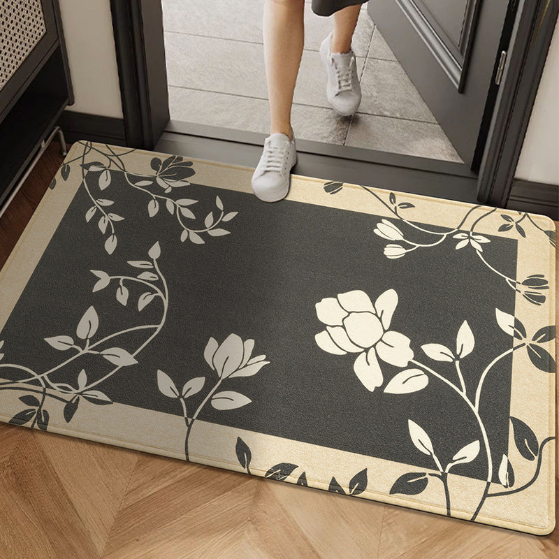 Decorative Floral Print Door Mat