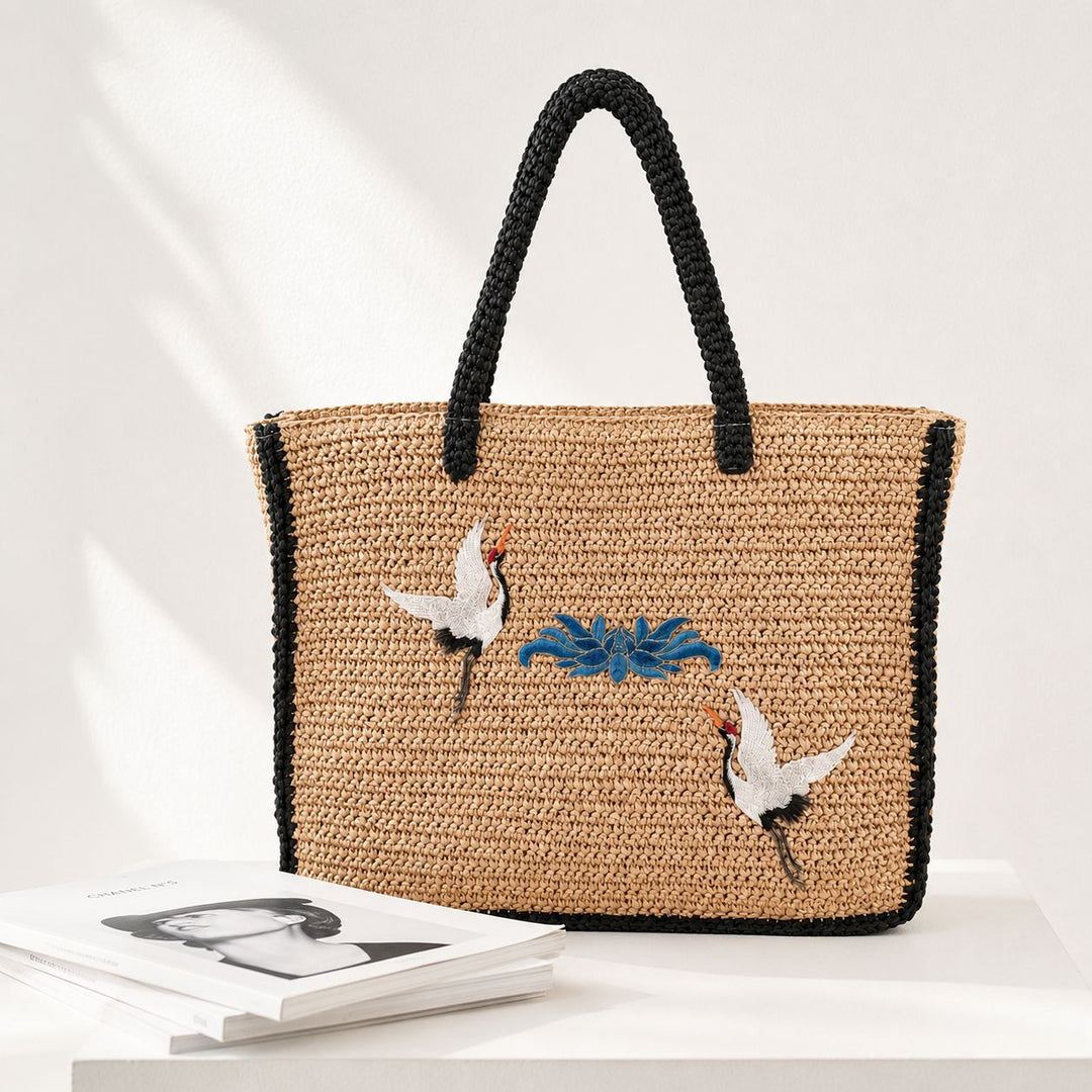 Handmade shopping bag with intricate embroidery Stornfield