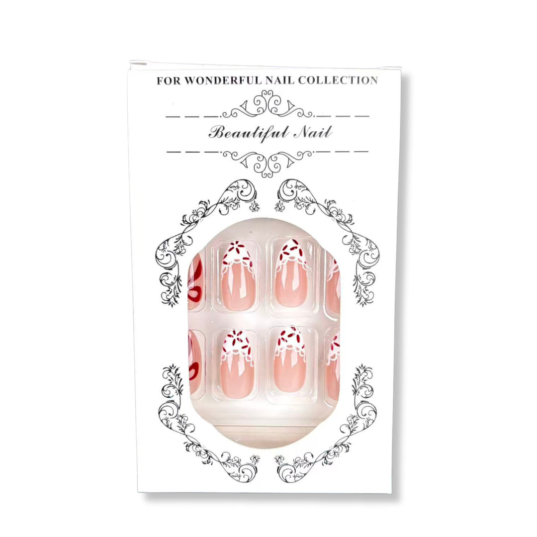 Elegant Lace-Detail Press-On Nail Set