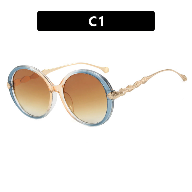 Ladies large round sunglasses with decorative metal accents Stornfield