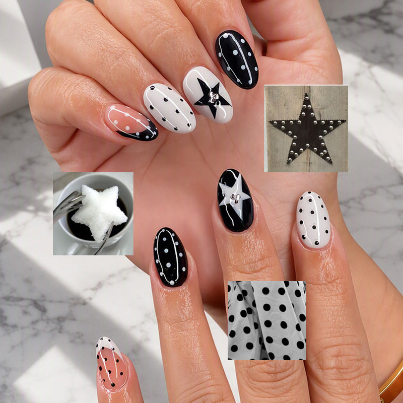 Artistic Star-Patterned Press-On Nail Tips Stornfield