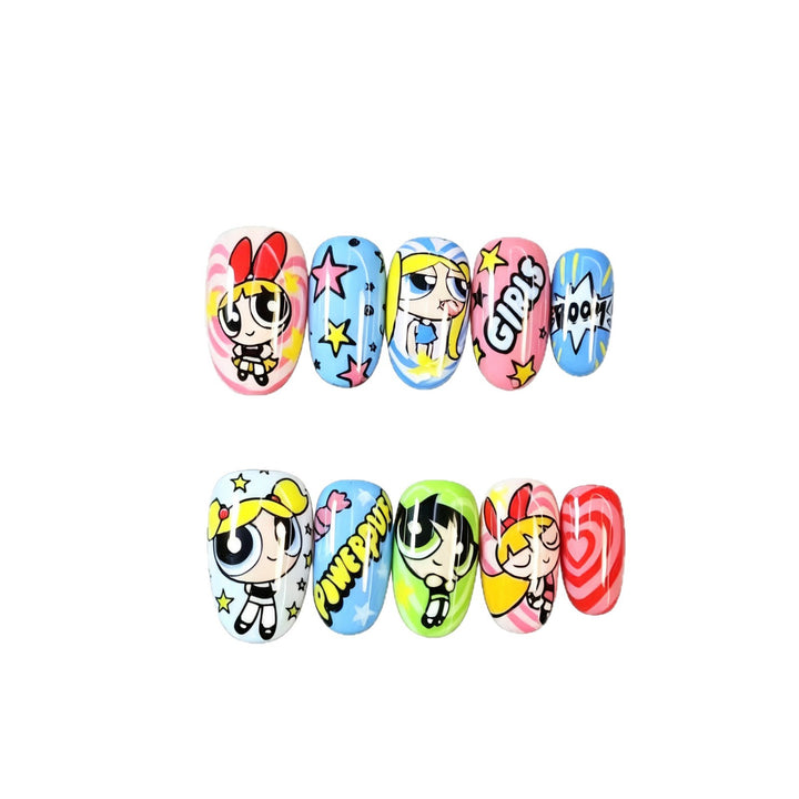 Cartoon Character Press-On Nail Art Set Stornfield