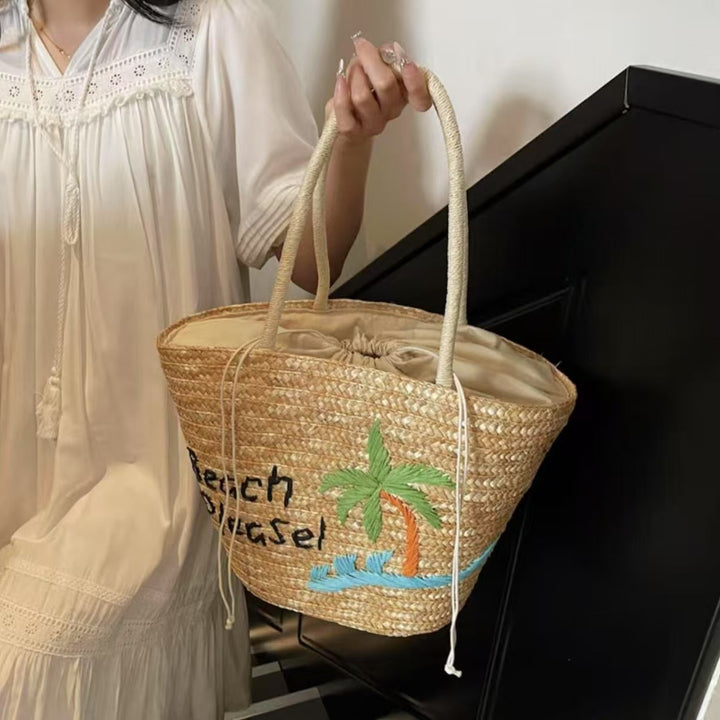 Summery woven bag with creative beach motif Stornfield