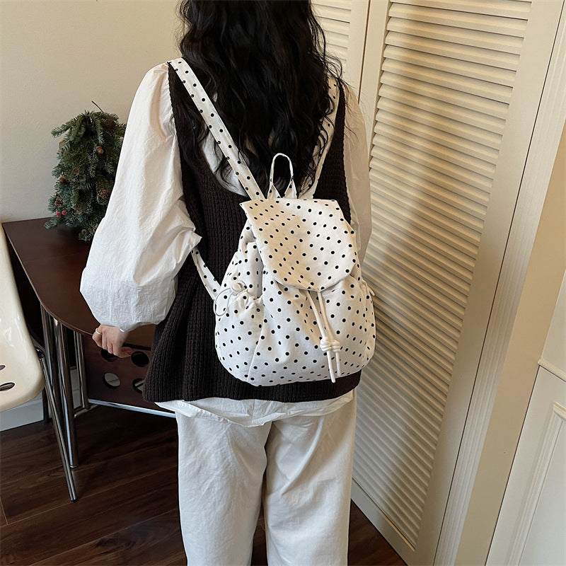 Casual Drawstring Polka Dot Backpack Stornfield