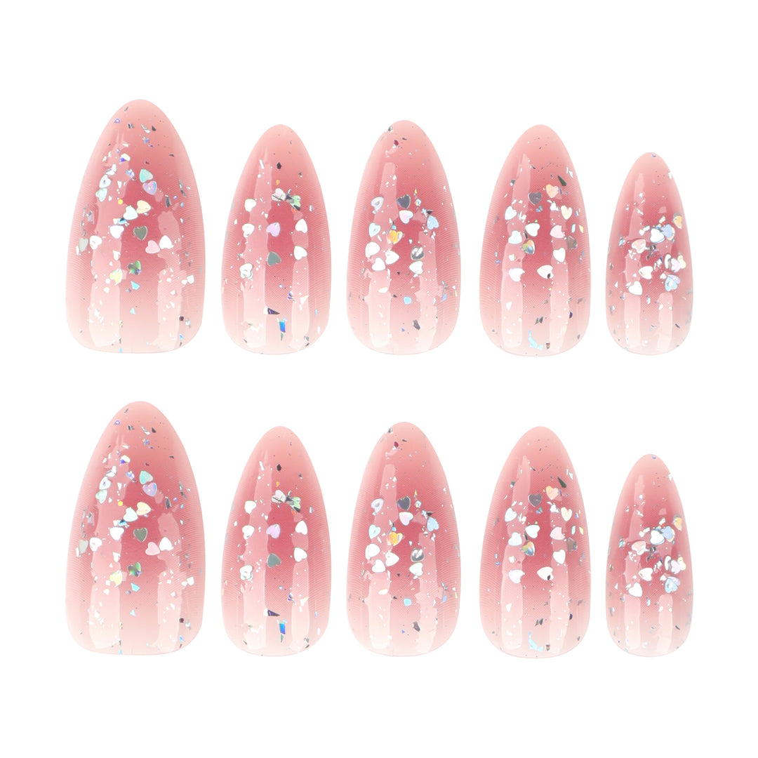 Glittering nail extensions with elegant V-design Stornfield