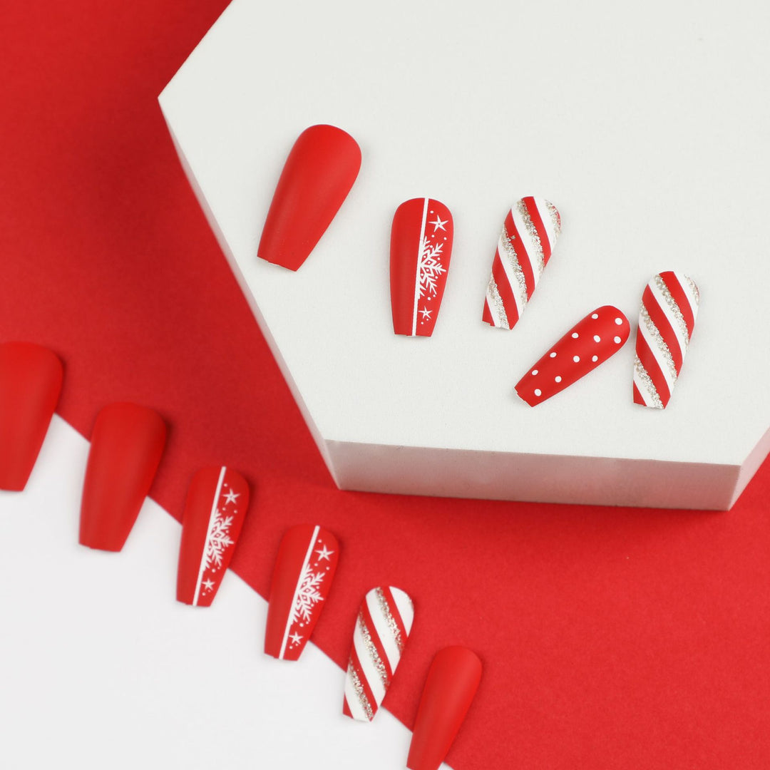 Artful Nail Extensions in Festive Design Stornfield