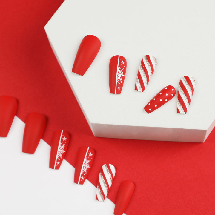 Artful Nail Extensions in Festive Design Stornfield