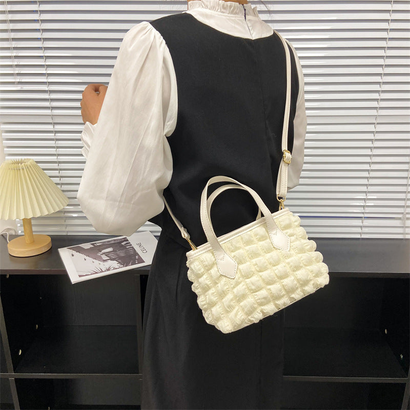 Textured Mini Satchel Handbag