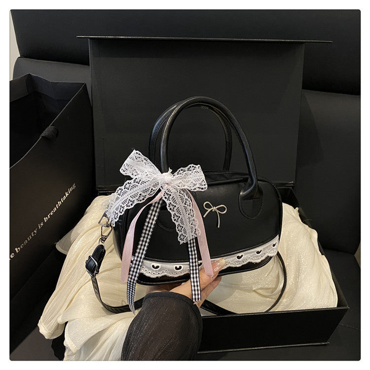 Elegant Lace-Trimmed Bow Handbag Stornfield