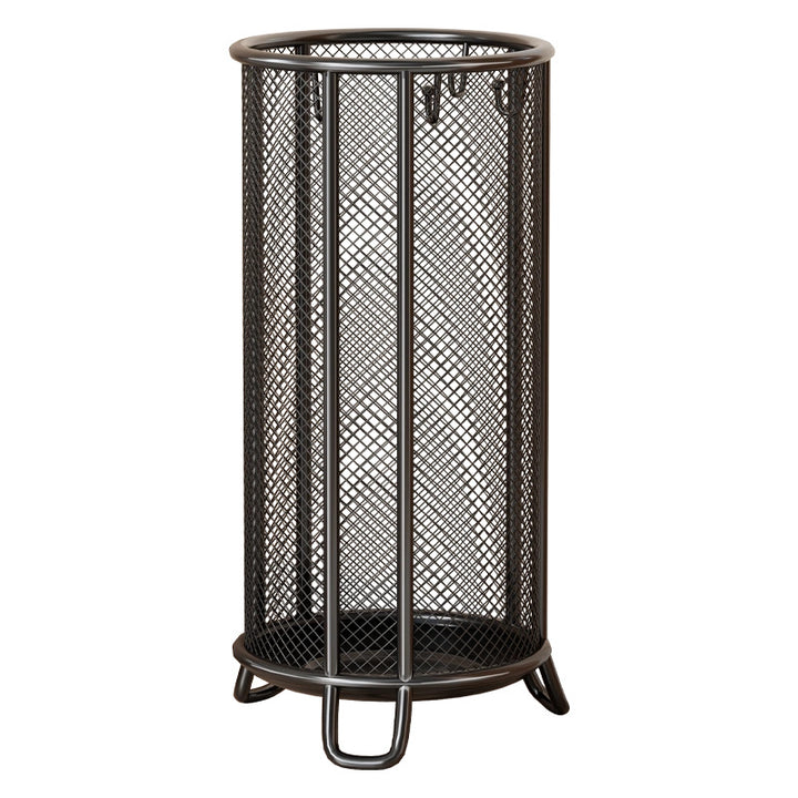 Cylindrical Metal Mesh Umbrella and Cane Stand with Removable Drip Tray