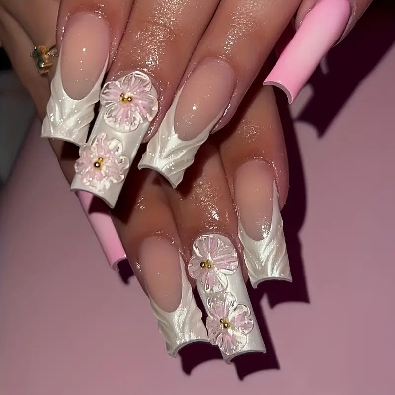 3D Floral Design Press-On Nails Stornfield