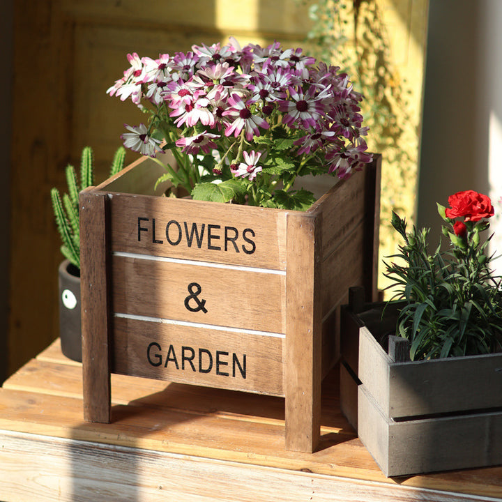 Decorative wooden box for plants Stornfield