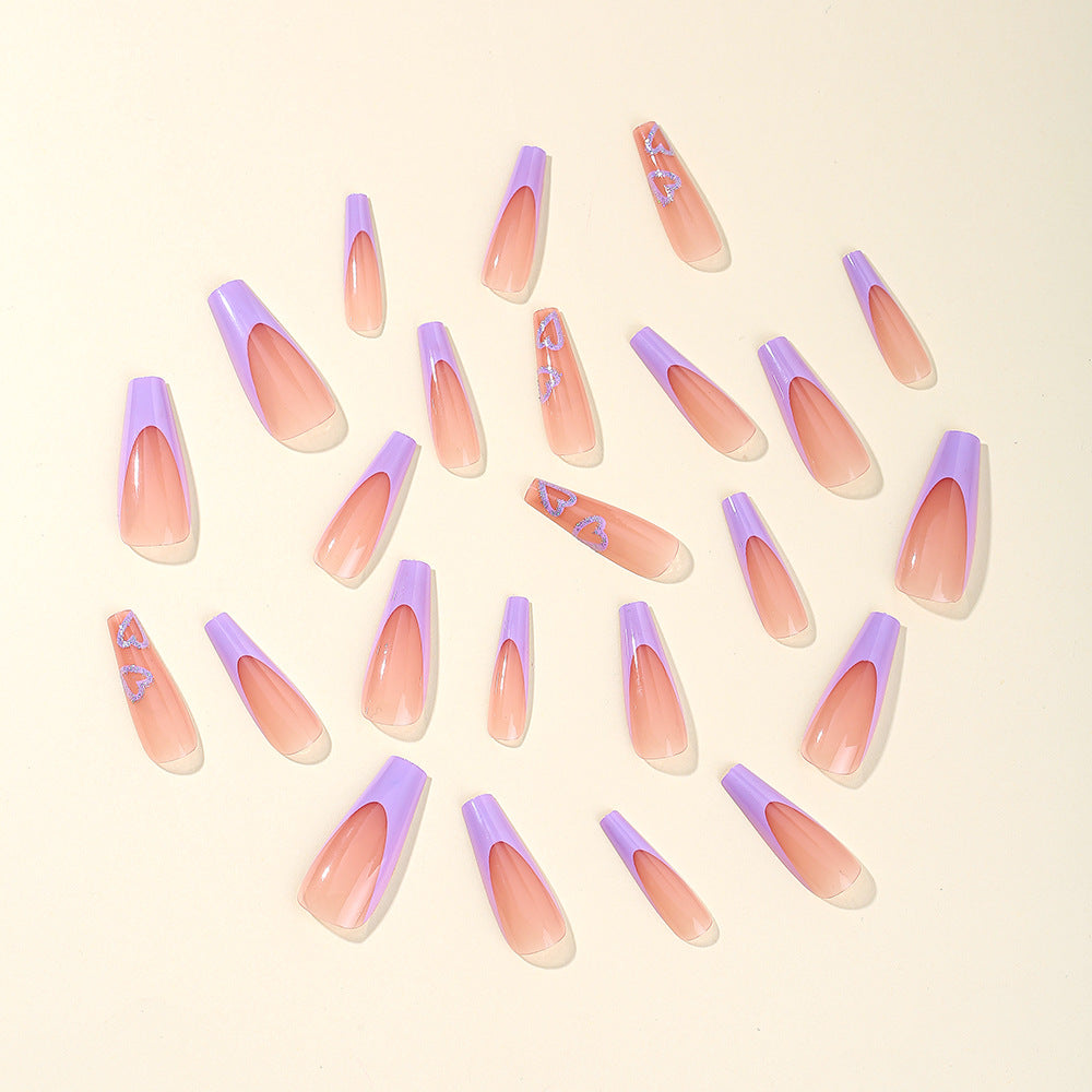 Heart-Embellished Long Acrylic Nail Art Stornfield