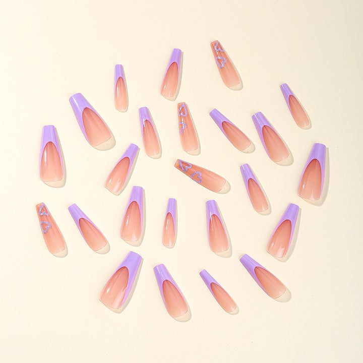 Heart-Embellished Long Acrylic Nail Art Stornfield