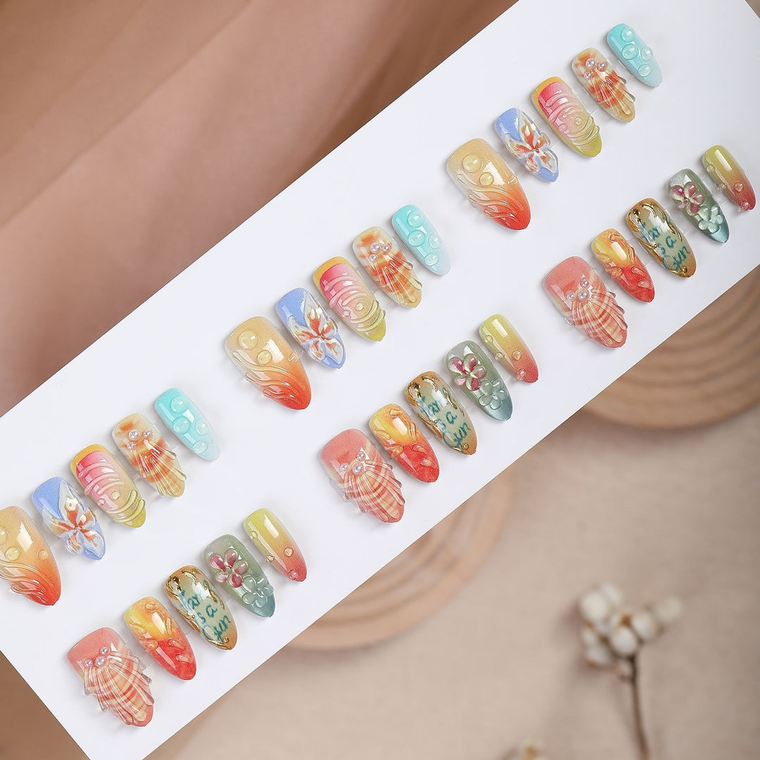 Nail art set with floral and creative designs Stornfield