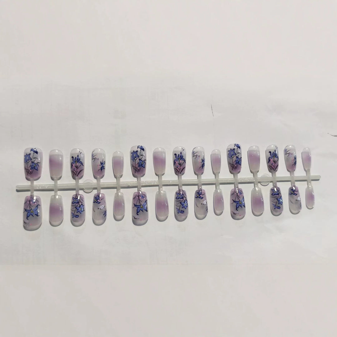 Elegant Floral-Themed Press-On Nails Stornfield