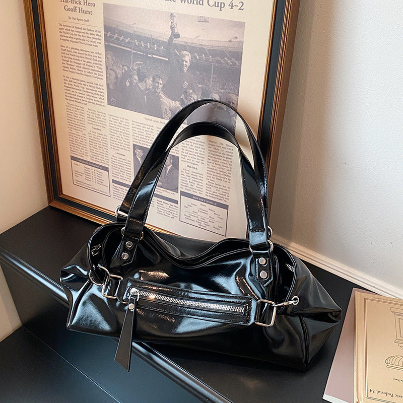 Sleek Leather Satchel Bag