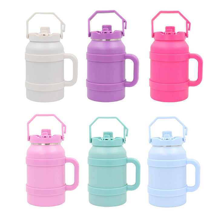 Ladies Insulated Stainless Steel Thermo Bottle with Practical Carry Handle Stornfield