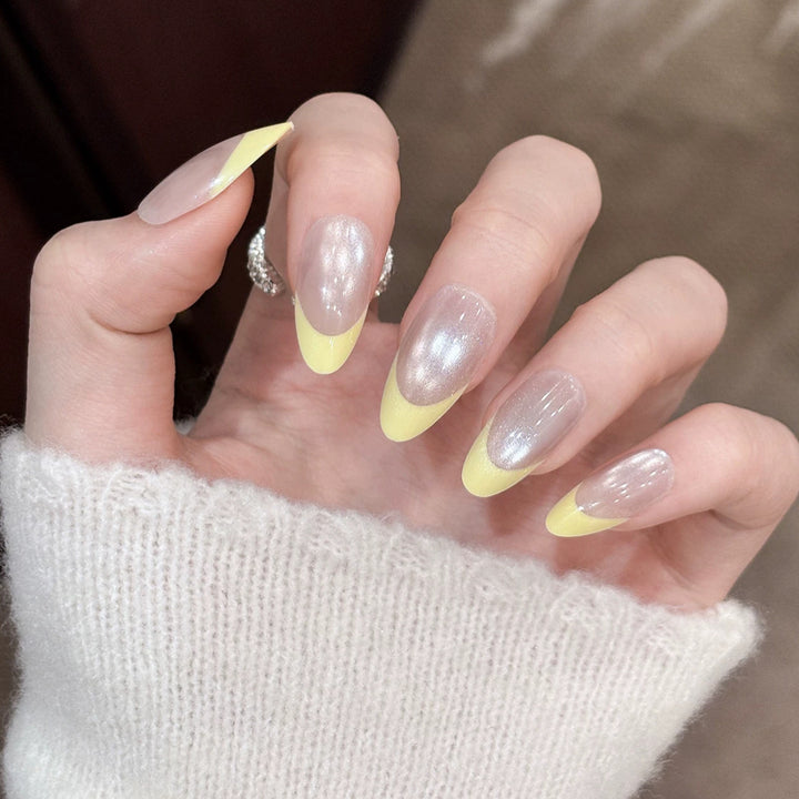 Glossy Almond-Shaped Press-On Nails