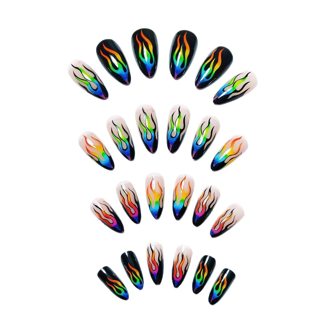 Creative Art Nails with Eye-Catching Flame Design Stornfield
