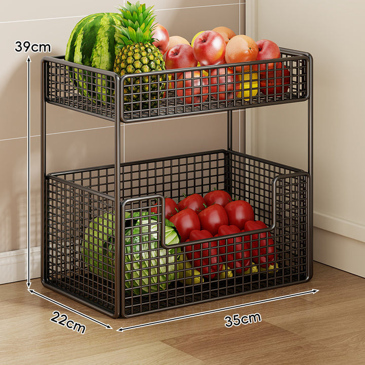 Three-Tier Slim Rolling Mesh Storage Cart