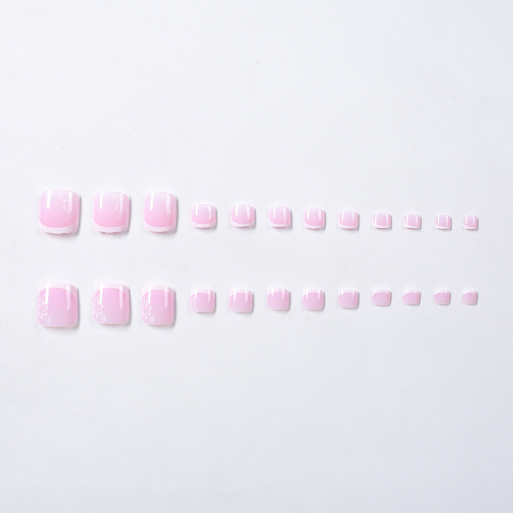 Decorative French Tip Toenail Set Stornfield