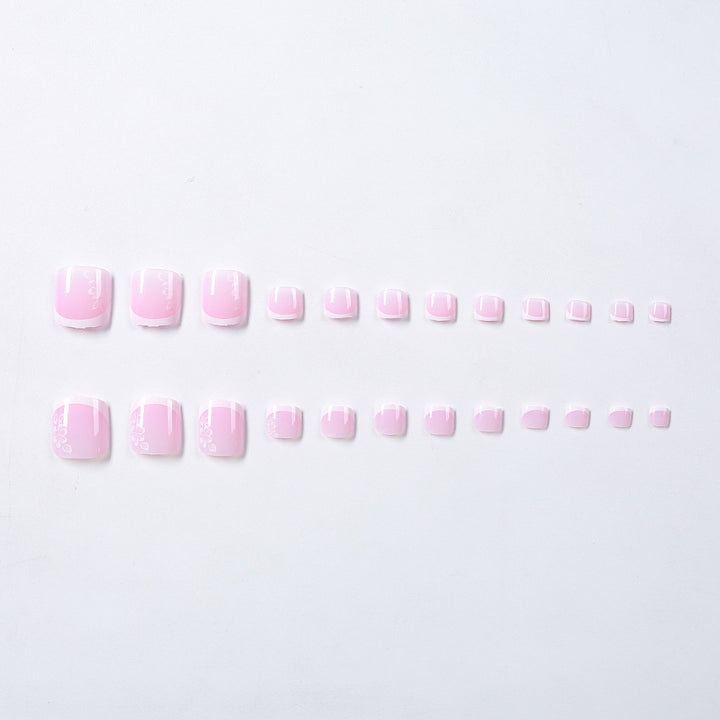 Decorative French Tip Toenail Set Stornfield